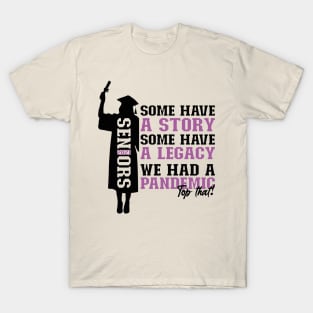 Pandemic Graduation | White And Pearly Purple Text Funny Graduation T-Shirt